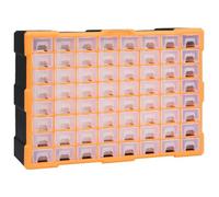 Organisateur multi-tiroirs - vidaXL - 64 tiroirs - Orange - Plastique résistant