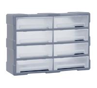 Organisateur multi-tiroirs - vidaXL - 8 grands tiroirs - Gris - 52x16x37 cm