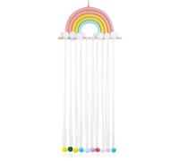 Organisateur Mural à Cheveux Arc-en-ciel de Pinces pour Filles | Bois et Coton, Décoration Chambre, Rangement Suspendu, Style Doux, Garde les Clips Visibles et Ordonnés