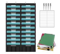 Organisateur mural de bureau - 20 porte-fichiers de suspension de poche, tableau de stockage vertical, porte-dossiers de sauvegarde de l'espace, trieur de document multi-emplacement | Porte d'entrée d