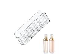 Organisateur mural de maquillage - Étagère cosmétique adhésive transparente - Support compact pour lavabo - Récipient de rangement transparent pour la maison - Pour rouge à lèvres, mascara, sourcils