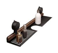 Organisateur Mural De Salle De Bain - Étagère À Ventouse En Noyer, Support De Rangement Pour Robinet, Porte-savon, Gain De Place, Unité D'angle Adhésive Sans Perçage | Pour La Maison Cuisine Apparteme