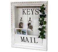 Organisateur mural vintage clavier bois étagère 18SE011 porte-lettres shaby chic