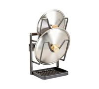 Organisateur Pan Lock - Support vertical en acier inoxydable, bac d'égouttement amovible, porte-cuillère à spatule | Cafetière, Rangement de restaurant, Cuisson Séchage de cuisson, Ustensiles pour