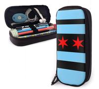 Organisateur Papeterie Sac Chicago Stars Drapeau Bleu Blanc Rayures Trousse Grand Grand Stylo Sac Dr?Le Trousse ¿¿ Crayon