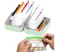 Organisateur Pilules Étanche A-8 Lot - Pochette Médicaments Voyage Sacoche avec 14 Pochettes Couleur | Boîte Pilulier Journalier sans BPA Réutilisable | Boîtier Hebdomadaire Compact Rangement