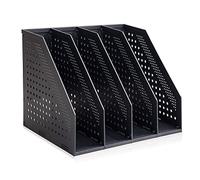 Organisateur pliable for porte-fichiers, porte-revues de bureau en plastique avec 2/4 compartiments verticaux for l'organisation scolaire et le stockage des(D)