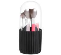 Organisateur Porte-pinceaux Maquillage Rotatif avec Couvercle Transparent | Plastique à Compartiments Séparés, Accès Rapide, Gain de Place sur Bureau ou Plan de Toilette, pour Pinceaux, Stylos