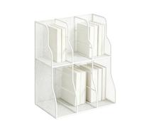 Organisateur pour bureau et livres | Double niveau métal gain d'espace | Porte-documents vertical de bureau | Pour cahier papier document courrier classeur à domicile école salle de ort