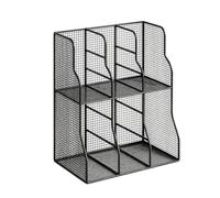 Organisateur pour bureau et livres | Double niveau métal gain d'espace | Porte-documents vertical de bureau | Pour cahier papier document courrier classeur à domicile école salle de ort
