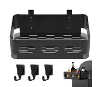 Organisateur pour, étagère pour Grille | Support à Outils pour de Gril extérieure | Rack de Grille, étagère latérale pour Grille avec 3 Crochets