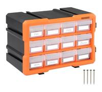 Organisateur pour outils plastique transparent 29,5x19,5 x16cm boîtes rangement 24 compartiments tiroirs caisse vis incluses