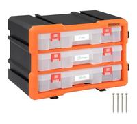 Organisateur pour outils plastique transparent 29,5x19,5 x16cm boîtes rangement 36 compartiments tiroirs caisse vis incluses