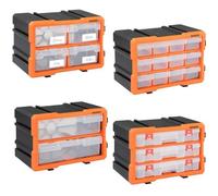 Monzana Organisateur pour outils plastique transparent 29,5x19,5 x16cm boîtes rangement 72 compartiments tiroirs caisse vis incluses atelier garage