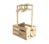 Organisateur pour salle de bain et armoire portable, boîte de rangement pour articles avec 5 crochets, 33 x 51,5 cm, boîte de rangement pour vêtements pour, idée cadeau pour Neo Parents,