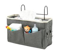 Organisateur Pour Table De Chevet Poche Portable Accrochable et Ajustable | Pochette De Lit Organisateur De Bébé Pour Dortoir Lit Superposé Chambre D'Biberon Jouet Mouchoir Livre
