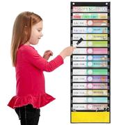 Organisateur Quotidien Du Graphique Poche - Chartes Suspension en Classe | 15 Poches Affichage De Gestion Temps, Planificateur Routine Visuelle Pour Les | Organisateurs Mur Éduc
