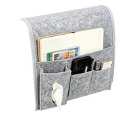 Organisateur Rangement Chevet Pochette En Feutre Couche Télécommande Livre | Avec compartiments et poche organisateur à lit Pour Adolescentes Étudiantes Tablette Dortoir Chambre Gris
