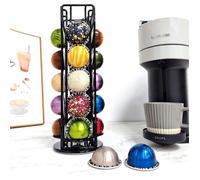 Organisateur Rotatif pour 20 Capsules VertuoLine - Fer Forgé, Compact 12x12x32 cm