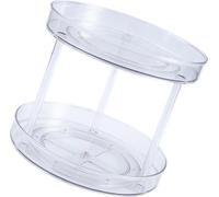 Organisateur Rotatif Transparent Double Couche 360�� Rotatif Rack d'Assaisonnements de Cuisine Porte-Maquillage Plateau Tournant Lazy Susan
