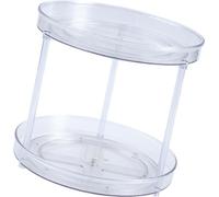 Organisateur Rotatif Transparent Double Couche 360�� Rotatif Rack d'Assaisonnements de Cuisine Porte-Maquillage Plateau Tournant Lazy Susan