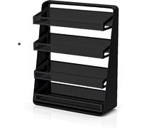 Organisateur Sck en Maille Métallique à 3 Niveaux, 4 Niveaux, Organisateur De Comptoir à Plusieurs Niveaux pour Canettes, Craquelins, Fruits, Légumes, Organisateur De Parf, Black, 4-Tier