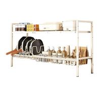 Organisateur sous évier de salle de bain - Organisateurs de rangement polyvalents | Étagère à double couche extensible et résistante pour la maison, armoire, armoire, assiettes, casseroles, dressing