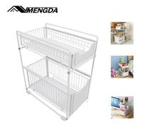 Organisateur sous évier MENGDA - Rangement 2 étages - Construction robuste - Blanc