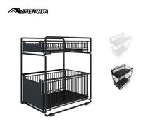 Organisateur sous Évier - MENGDA - Rangement et Organisation De Cuisine - Tiroir Coulissant à Extraction - Noir