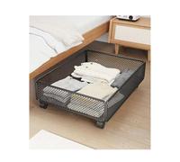 Organisateur sous le lit avec roues tiroir à roulement robuste pour stockage de chaussures et vêtements en maille pliable pour l'efficacité spatiale lorsqu'il n'est pas utilisé bleu A