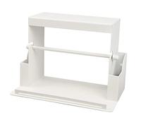 Organisateur Support pour présentoir Blanc Porte-ruban Support D'organisation pour Salle Bricolage Rangement, Petit Ruban Satin Wrap Distributeur Ruban pour Table Maison, Métal Étagère Rangement