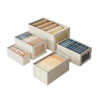 Organisateur tiroir et dressing - boite rangement vetement, rangement sous vetement, cube de rangement, panier rangement, boîte de pliable imperméable, avec fenêtre transparente paquet de 5 tailles