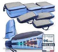 Organisateur Valise Compressible - Gagnez 70% d’Espace | Sac Compression Voyage Léger et Résistant | Rangement Valise Organisateur | Packing Cubes