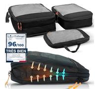 Organisateur Valise Compressible - Gagnez 70% d’Espace | Sac Compression Voyage Léger et Résistant | Rangement Valise Organisateur | Packing Cubes 3-teilig