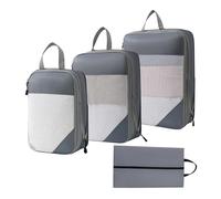 Organisateur Valise Lot de 4 sacs de voyage portables, épais et imperméables, for vêtements, chaussures, compression, rangement, cube(Grey)