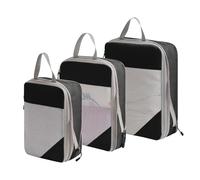 Organisateur Valise Lot de 5/3 sacs de rangement de voyage étanches, grande capacité, for bagages, vêtements, tri, cubes d'emballage, valises, organisateur(3pcs-Black)