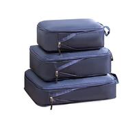 Organisateur Valise,Sac Compression Voyage Lot de 3 sacs rangement voyage compressibles, multifonctions, étanches, en nylon, portables, for bagages(DEEP BLUE)