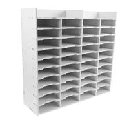 Organisateur Vertical de Marqueurs pour Bureau, PP Blanc, Compartiments | Rangement à Cloisons Multiples, Style Minimaliste, pour Enseignants et Artistes, Atelier Créatif ou Bureau