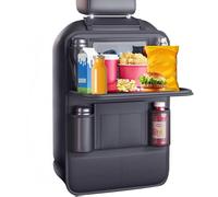 Organisateur Voiture Enfant, Protection Siege Voiture Enfant Étanche, plateau de voyage pour enfant avec Table Pliante, Rangement pour Tablette/Téléphone et 9 Poches, 42 x 61 cm (1 Pièce)