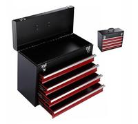 Organisateurs boîte outils 3 tiroirs rangement Mini coffre portable empilable métal doublures souples Tiroirs coulissants roulement billes organisateurs rangement,for garage,entrepôt,atelier(Four draw