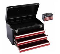 Organisateurs boîte outils 3 tiroirs rangement Mini coffre portable empilable métal doublures souples Tiroirs coulissants roulement billes organisateurs rangement,for garage,entrepôt,atelier(Three dra