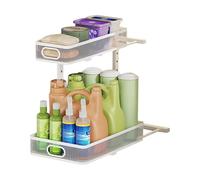 Organisateurs coulissants sous évier avec étagères réglables - Organisateurs d'évier polyvalents pour cuisine et salle de bain - Double couche