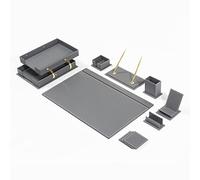 Organisateurs de bureau - Accessoires de bureau - Ensemble de tapis de bureau en cuir - Organiseur de bureau en cuir reconstitué - Accessoires de bureau - Organiseur de bureau