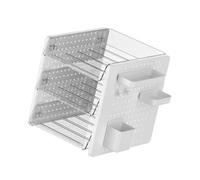 Organisateurs de bureau en acrylique pour économiser de l'espace - Bac à courrier empilable avec étagère en panneau perforé et porte-stylo - Étagère transparente