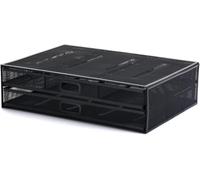 Organisateurs De Bureau en Maille Métallique, Support D'écran avec 2 Tiroirs De Rangement, Organisateur De Rangement De Bureau, Fournitures De Bureau pour Pc, Ordinateur Portable, Monit