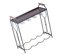 Organisateurs de casiers à verres à assemblage rapide, construction en métal et bois, solution de rangement compacte pour les petites cuisines, de rangement multifonctionnel pour verres à vin