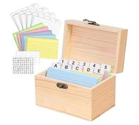 Organisateurs de classement de cartes en bois naturel, 6 couleurs vives, 150 feuilles d'encres, surfaces résistantes à l'espace, rangement polyvalent pour la maison, le bureau, les supports de cartes