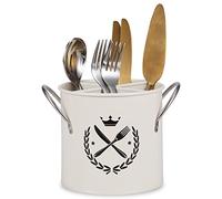 Organisateurs de couverts, porte-ustensiles de cuisine pour comptoir, grand pot de vaisselle de cuisine avec poignée et séparateur amovible, seau de rangement pour fourchettes, cuillères, couteaux,