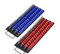 Organisateurs de douilles double face 80 emplacements avec plateau de rangement rouge avec poignée pour outil d'entraînement 1/4 3/8 1/2" avec code couleur rouge