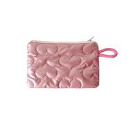 Organisateurs de maquillage en polyester avec motifs en relief et détails bowkot pour un usage quotidien, pochette de rangement en polyester pour voyage, violet/rouge, Heart shape